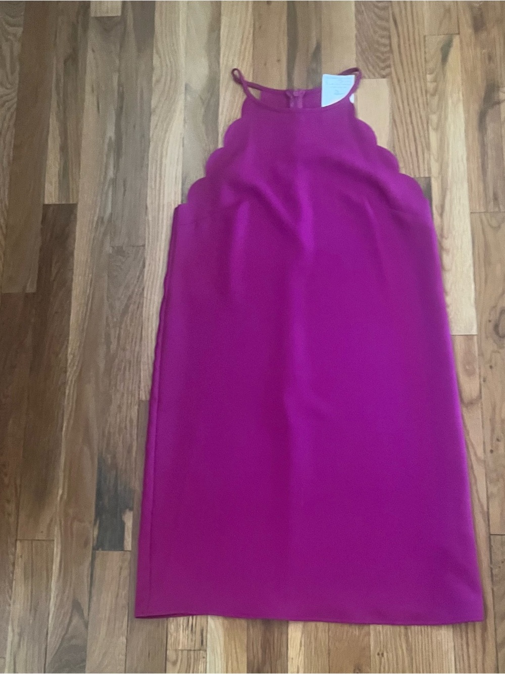 NWT Everly Women's Magenta Scallop Halter Dress